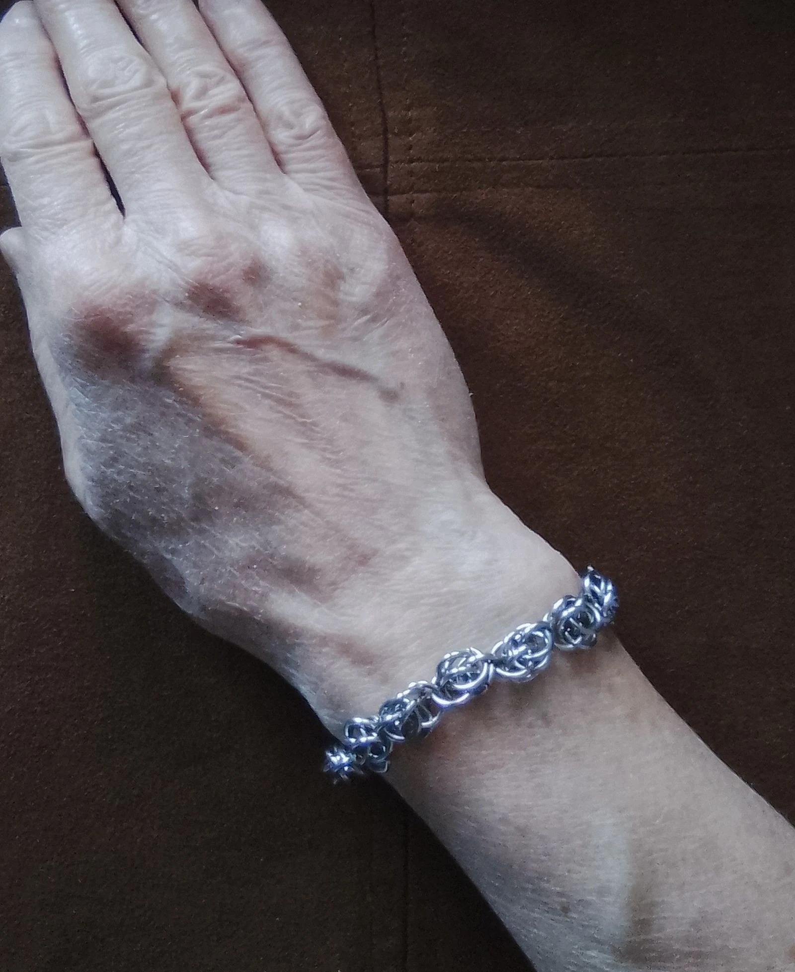 Bracelet unisexe chainmail "pois de senteur"